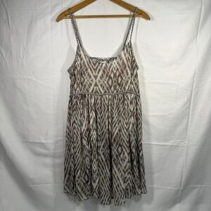 FREE PEOPLE Periscopes in the Sky Mini Dress Babydoll Boho Coquette - Size S